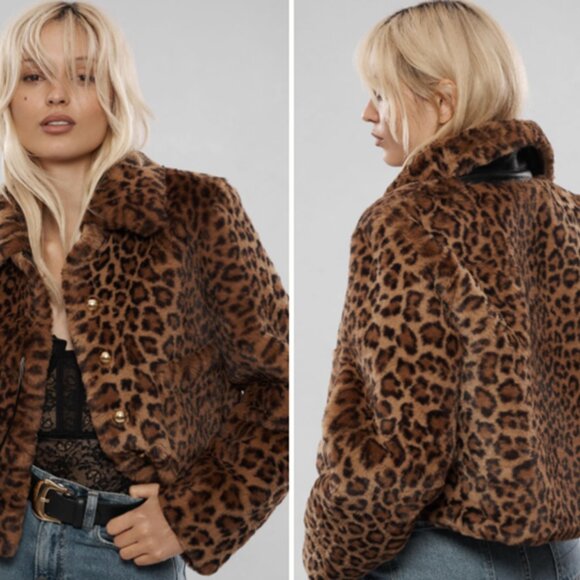 Anthropologie Faux-Fur Leopard Jacket - Picture 1 of 11